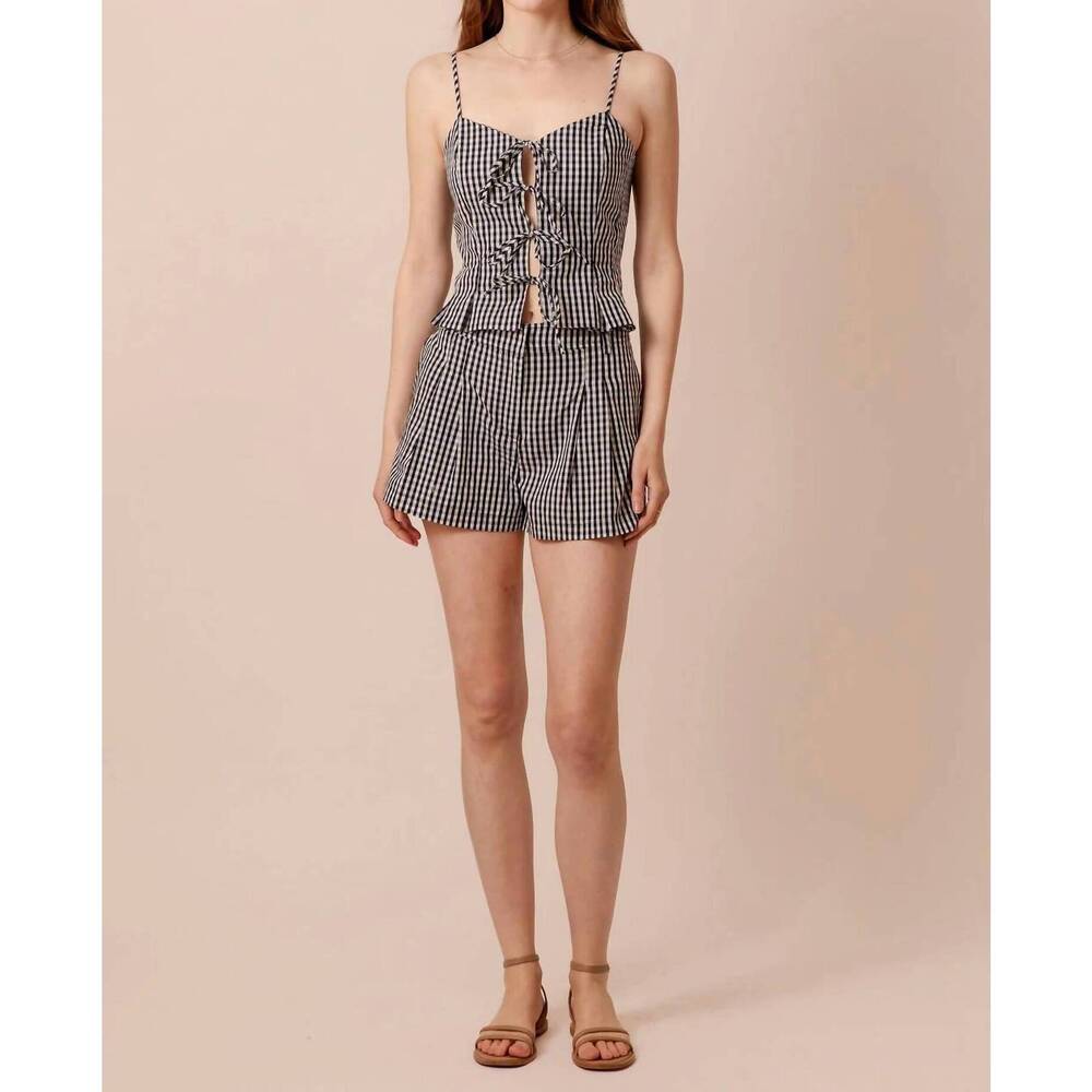NEW FORE COLLECTION ginny gingham top in black